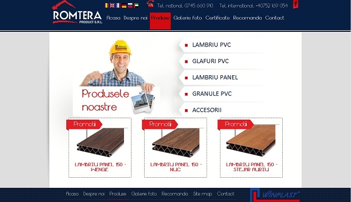 Dezvoltare site pentru firma, profile PVC, glafuri - Romtera - layout site, produse.jpg